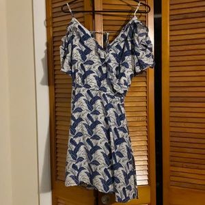 Entro blue and white feather dress- Large